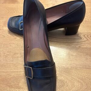 Chic Brown  Heeled Loafers by Enzo Angiolini